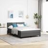 vidaXL Boxspring bed met matras met LED Donkergrijs 140 x 200 cm Stof