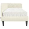 vidaXL Hoekbedframe met matras Cr&egrave;me 80 x 200 cm Fluweel
