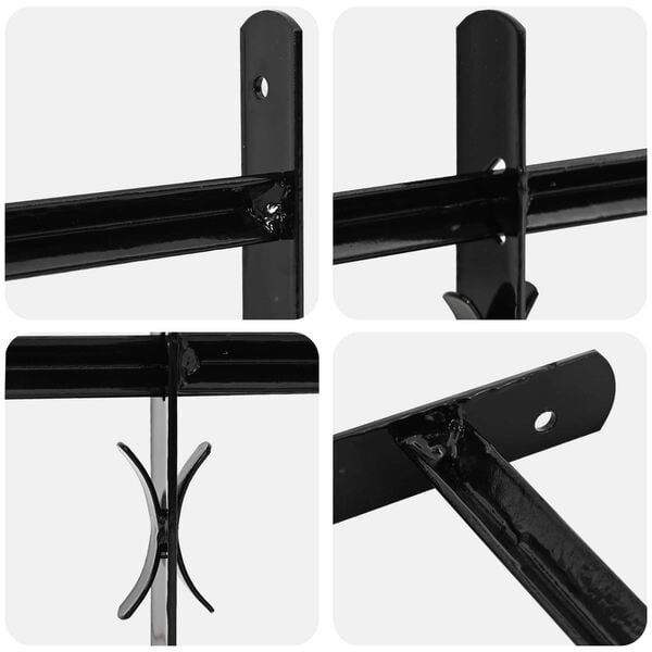 vidaXL Raam Rooster Zwart 75,5 x 45 cm Gepoedercoat staal