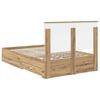 vidaXL Bedframe met hoofdeinde Artisan Eiken 120 x 190 cm Bewerkt hout