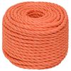 vidaXL Werktouw 20 mm 25 m polypropeen oranje