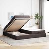 vidaXL Bedframe met matras met matras 2 pcs Tan Stof
