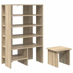 vidaXL Schoenenkast met plank 2 pcs Sonoma Eiken Bewerkt hout