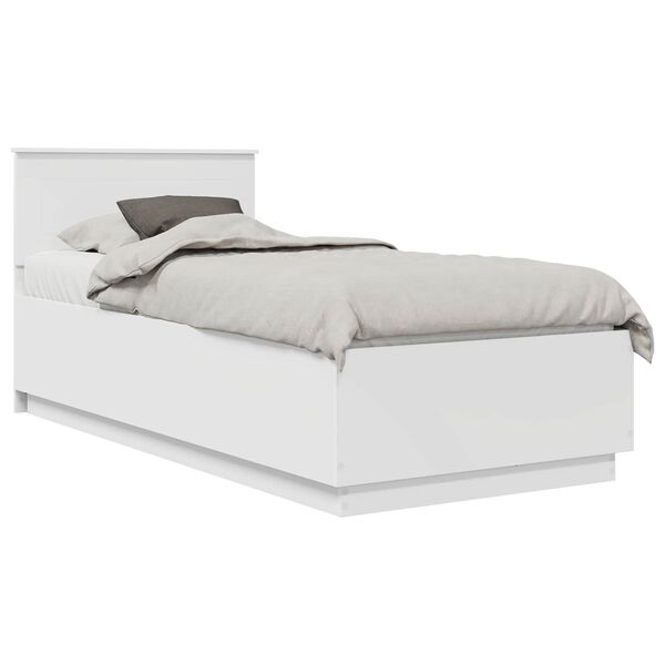 vidaXL Bedframe met hoofdeinde Wit 90 x 200 cm Bewerkt hout