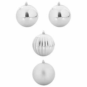vidaXL Kerstbal Set XXL 4 pcs Zilver Kunststof
