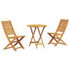 vidaXL Vouw Bistro Set 3 st Bruin Massief Acaciahout