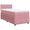 vidaXL Boxspring met matras fluweel roze 90x190 cm