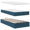 vidaXL Ottoman bed met matrassen en LED's 90x190cm fluweel donkerblauw