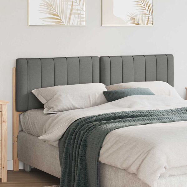 vidaXL Gestoffeerd hoofdbord Bruin en Licht Grijs 150 cm