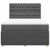 vidaXL Boxspring met matras stof donkergrijs 140x190 cm