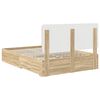 vidaXL Bedframe met hoofdeinde Sonoma Eiken 140 x 200 cm Bewerkt hout