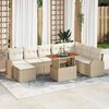 vidaXL Tuin Sofa Set met opslag 9 pcs Beige Poly riet