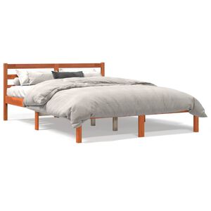 vidaXL Bedframe zonder matras massief grenenhout wasbruin 120x190 cm