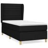 vidaXL Boxspring met matras stof zwart 100x200 cm