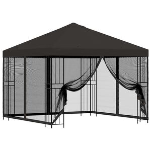 vidaXL Tuin Gazebo met Zijwanden 3 x 3 m Antracietkleurig