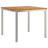 vidaXL Eettafel 90x90x75 cm Massief Acacia Hout en Roestvrijstaal