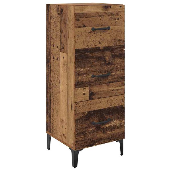 vidaXL Dressoir met lade Oud Hout 34,5 x 34 x 90 cm Bewerkt hout