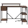 vidaXL Bureau met lade Bruin Eiken 120 x 79 x 86,5 cm Bewerkt hout