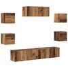 vidaXL 5-delig Tv-meubelset wandmontage oud houtkleurig