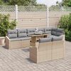 vidaXL Tuin Sofa Set met kussen met opslag 9 pcs beige en lichtgrijs
