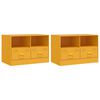 vidaXL Tv-meubelen 2 st 67x39x44 cm staal mosterdgeel