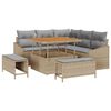 vidaXL Tuinbankenset met kussen 8 pcs Beige poly rattan