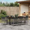 vidaXL Tuin eettafelset 9 pcs Grijs poly rattan