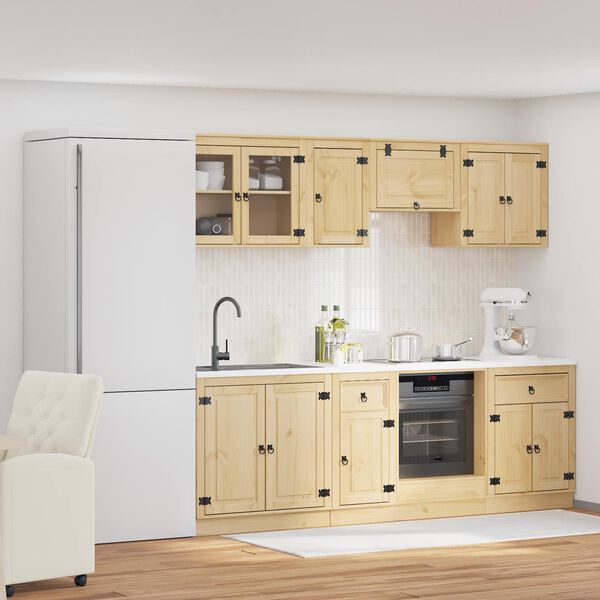 vidaXL Kast met lade SKI 8 pcs HoningBruin Massief grenenhout