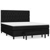 vidaXL Boxspring met matras stof zwart 160x200 cm