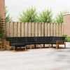 vidaXL Buiten bankenset 21 pcs Natuurlijk en Zwart Massief Acaciahout