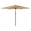 vidaXL Parasol met LED's en stalen paal 288x288x225 cm bruin