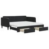 vidaXL Slaapbank met onderschuifbed en lades 90x190 cm fluweel zwart