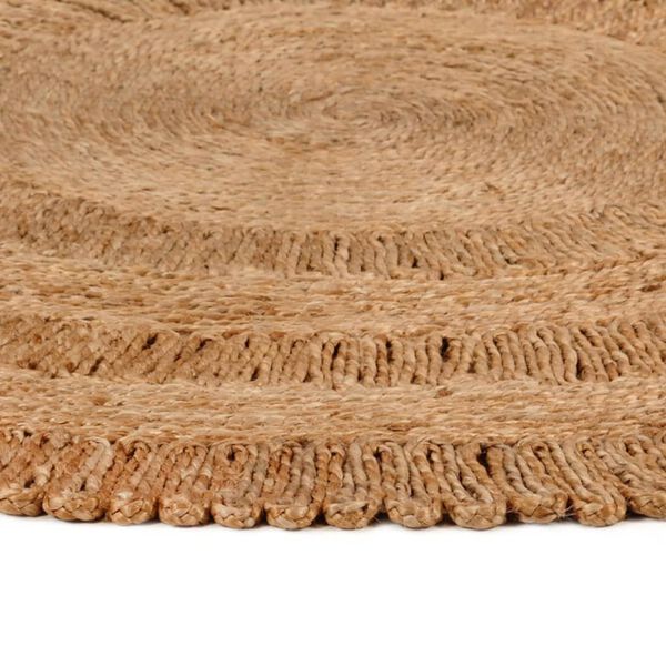 vidaXL Tapijt rond 120 cm gevlochten jute