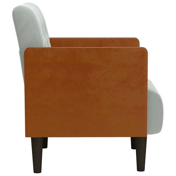 vidaXL Fauteuil met armleuningen Lichtgrijs 55 cm Fluweel