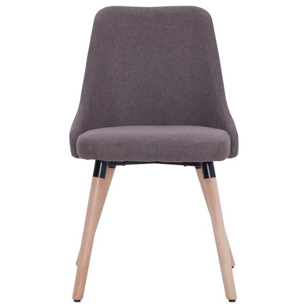 vidaXL Eetkamerstoelen 4 st draaibaar stof taupe
