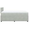 vidaXL Boxspring met matras fluweel lichtgrijs 120x190 cm