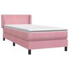 vidaXL Boxspring met matras fluweel roze 90x210 cm