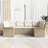 vidaXL Tuin Sofa Set met kussen met opslag 6 pcs Beige Poly riet