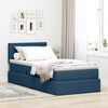 vidaXL Opbergbed met LED met matras met LED Blauw 90 x 190 cm Stof