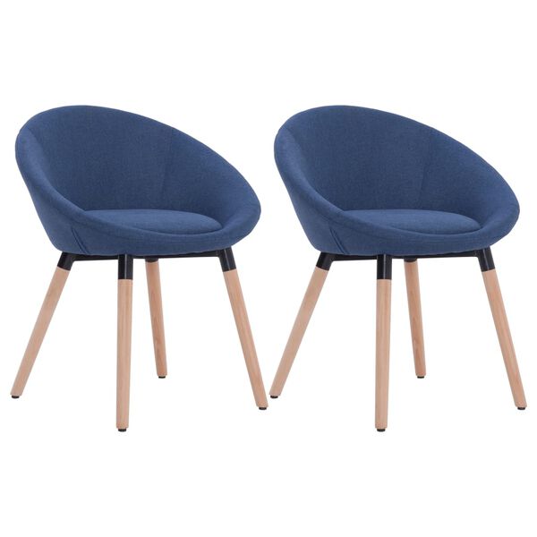 vidaXL Eetkamerstoelen 2 st stof blauw