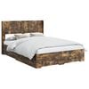 vidaXL Bedframe met opbergruimte en hoofdbord Gerookt eiken