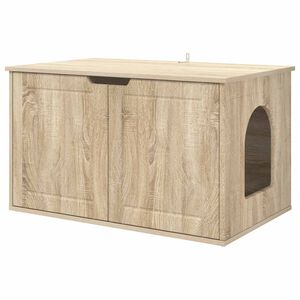 vidaXL Kattenhuis Sonoma 85 x 55 x 50,5 cm Bewerkt hout