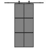 vidaXL Schuifdeur met beslagset 90x205 cm gehard glas zwart