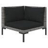 vidaXL 5-delige Loungeset met kussens poly rattan donkergrijs