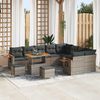 vidaXL Tuinbankenset 12 pcs Grijs Poly rattan en gepoedercoat staal