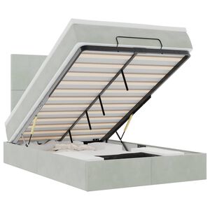 vidaXL Ottoman bed met matrassen 120x190cm fluweel lichtgrijs