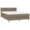 vidaXL Boxspring met matras en LED stof taupe 140x190 cm