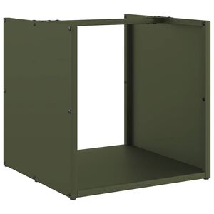 vidaXL Brandhoutrek 40x40x40 cm koudgewalst staal olijfgroen