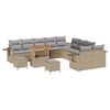 vidaXL Tuinbankenset 13 pcs Beige poly rattan