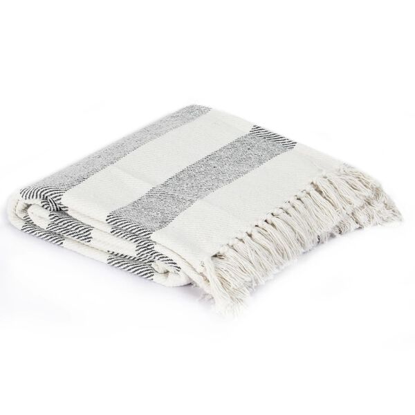 vidaXL Plaid streep 125x150 cm katoen antraciet